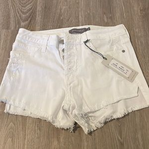 White jean shorts